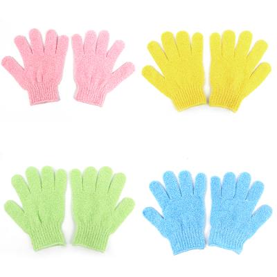 China Exfoliate SHIP US Body Scrubber Bath Glove Nylon Bath Glove Custom Exfoliating Shower Exfoliating Gloves for sale