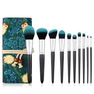 China Strong handful of powder. Soft hair. 2020 Professional Skin-Friendly And Meet Different Quality Needs Private Label Brushes Makeup Brush Set 10Pcs Firefly Luxury Dark Green Makeup Brush Set With Bag for sale