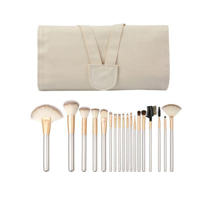 China Excellent Powder Grabbing Ability / Soft Hair / Skin-friendly Professional Wooden Handle 18Pcs Cosmetic Brush Kit Custom Logo Makeup Brushes Set Private Label Makeup Brushes 2019 Set With Case for sale