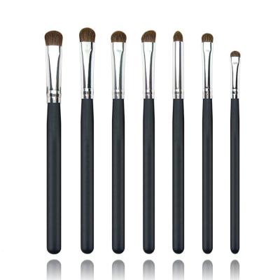 China Hair / Skin-Friendly Soft / Durable / Easy Carry Hot Private Label Amazon Selling Custom Black Logo And White Professional Eyeshadow Makeup Brushes 7Pcs White Eye Makeup Brush Set for sale