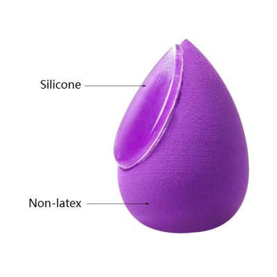 China Save the Makeup Product and Silicone Washable Custom Made Clear Latex Puff Free Cosmetic Sponge 2 in 1 Silicon Sponge Makeup Blender for sale