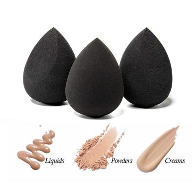 China Wholesale Facial Sponge Soft Latex Makeup Powder Cosmetic Blending Wet Or Dry Free Sponges Black Makeup Sponge Blender Makeup Sponge Set For Foundation for sale