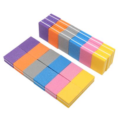 China 100/180. Popular. Fashionable. Custom Pink Disposable EVA Sponge Polish Nail Buffer Mini Sand Blocks Printed Emery Tips Nail File Kit Durable Double Side 12Pack for sale