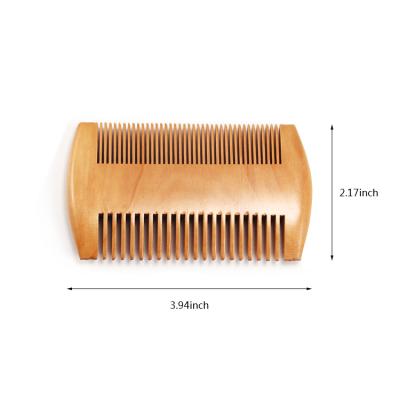 China Portable - compact size. Natural Natural Hair Styling Tool Oil Head Brush Double Sided Pocket Wide Fine Beard Tooth Comb for sale