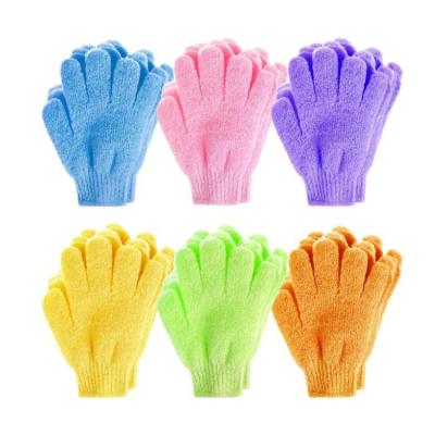 China Exfoliate Bath Glove Wholesale Nylon Body Scrubber Glove Custom Exfoliating Bath Glove Shower Exfoliating Gloves for sale