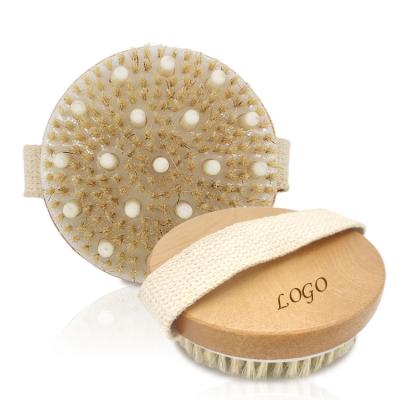 China Amazon Logo Boar Bristle Wood Bath Back Massager Brush Custom Hot Dry Exfoliation Back Scrubber All Natural and Exfoliating Back Brush for sale