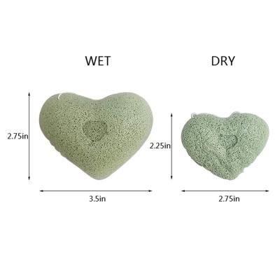 China Natural. Who respects the environment. Biodegrade Love Heart Shape Soft Exfoliating Makeup Natural Face Cleansing Cosmetic Konjac Blast Sponge Biodegradable Konjac Facial Sponge for sale