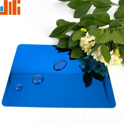 China Decorative/building Sapphire Blue Gold Colored Stainless Steel Decorative plate/sheet SUS200/300Series 8k mirror/hairline for sale