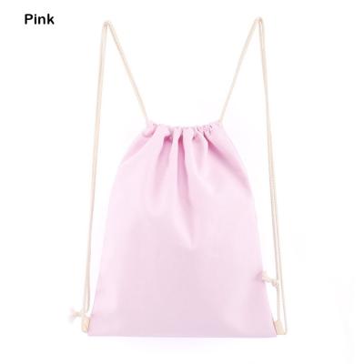 China Good Quality Drawstring Canvas Drawstring Bag Washable And Reusable Empty Backpack Travel Bag For Kids Women And Men for sale