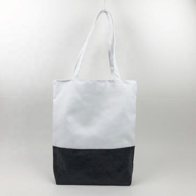 China Recyclable Reusable Eco Friendly Vinyl Printing Glitter Backdrop Tote Shopping Bag Shoulder Carry Bag for sale