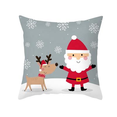 China PORTABLE Standard Merry Christmas Santa Claus Pillow Cases Sublimation Snowman Reindeer Pillow Cover Cases for sale