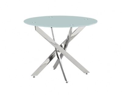 China Apartment Furniture Design Adjustable Contemporary White Round Stainless Steel Metal Dining Table (Size) for sale