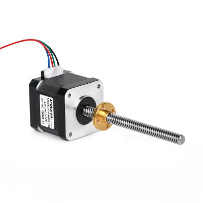 China Threaded Rod Nema 17 Linear Stepper Motor with T8*8 Lead Screw for 3d Printer Linear Stepper Motor 42HS40-200N88 for sale