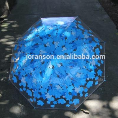 China Transparent Hanging Umbrella Maple Leaf Umbrella for sale