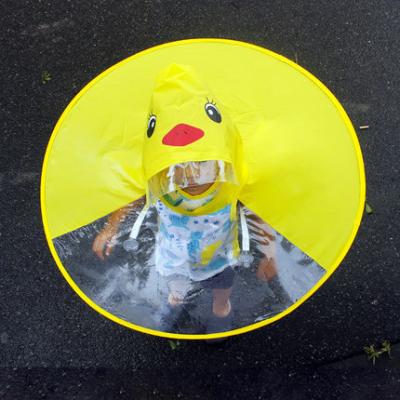 China Creative Folding Hat Headwear Umbrella Hat Raincoat Child Foldable Kids Rain Coat Cover PVC Umbrellas for sale