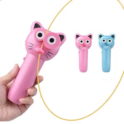 China Hot Selling Decompression Tiktok Wiggle Person Toys Zipstring Electric Handheld Blast String Puller Trigger String Launcher for sale