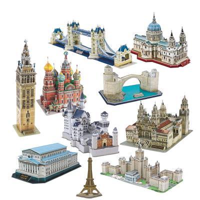 China DIY TOY Custom Building Blocks Paper Mold 3d Puzzle Empire State DIY Toys Famous Building Architecture ENV Puzzle 3D For Adults for sale