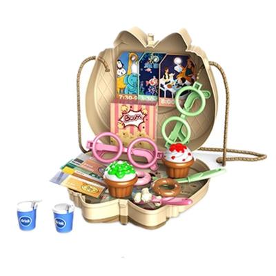 China Pretend play toys shoulder bag playset with glasses, pudding, donuts, ice cream and cupcake toys for kid-cafe 33PCS 12L09 for sale