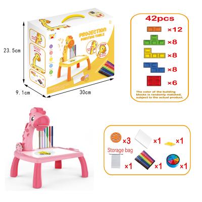 China DIY TOY Children's projection giraffe dolphin building block desktop foster home children's drawing toys magic drawing toy for sale