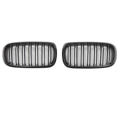 China ABS For F-16 2015-2019 BMW F15 For BMW X5 X6 Two Line Black Front Kidney Grille Grill Gloss for sale