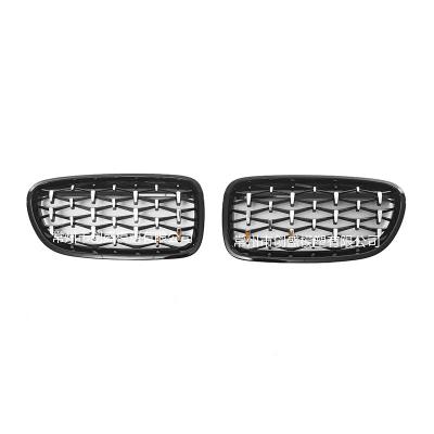 China ABS For BMW F10 F11 F18 Facelift 5-Serie Black Sky Star 2010-2017 Diamond Front Kidney Grille Grill Electroplate for sale