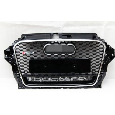 China Sport Approval RS Style Front Bumper Grill Grill For Audi A3 RS3 2014 Upgrade Chrome 2015 2016 & Gloss Black Honeycomb Grill for sale