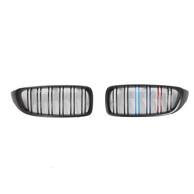 China ABS For 2013-2020 BMW F32 Facelift 4-Serie Two-Line Tricolor Black Front Kidney Grille Grill Gloss for sale