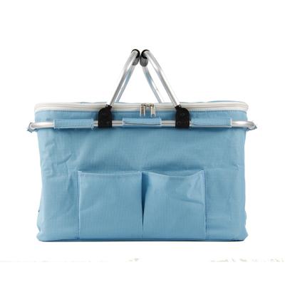 China Insulated Outdoor Detachable Insulated Food Lunch Packing Bag Picnic Hamper With Aluminum Foil Picnic Basket for sale