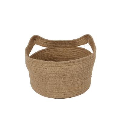 China Direct Selling Sustainable Clothing Storage Basket Woven Cotton Rope Storage Basket Toy Clothing Matching Storage Basket for sale