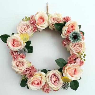 China Wholesale Backdrops Decoration Wreath Supplies Wholesale Thanksgiving Dried Flower Garland Easter Wreath Front Door for sale