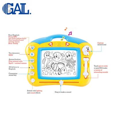 China Kids Learn Educational Toys Magnetic Drawing Board with Light and Music Toys for Children for sale