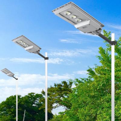 China Hot Selling ABS Ip66 200w 300w Outdoor Remote Control Road Light Smd3030 Waterproof All In One Led Solar Street Lights for sale