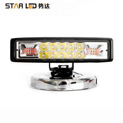 China All Auto Car LED Work Light Dual Color 4Inch Offroad Car Rectangle 30W Led Strobe Work Light for sale