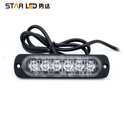 China 6 Led Waterproof LED 12 Volt Flasher Warning LED Car Motorcycle Strobe Flashing Light 134*28*4 for sale