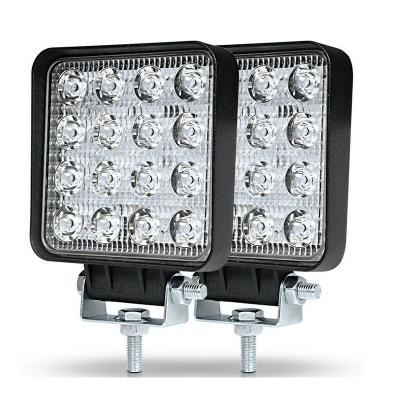 China factory wholesale 48w 12v car led light square led work light truck 85*85*18mm (3.5 inch) for sale