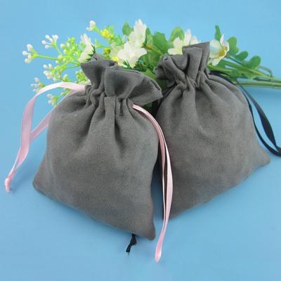 China Used For Cosmetic Jewelry Gift Hair Extension Packing And So On Customized Durable Faux Suede Jewelry Pouches for sale