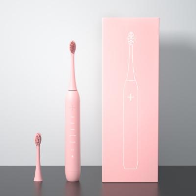 China Household New IPX8 Rechargeable Pink Sonic Electric Toothbrush Wireless Charging Soft Bristle For Adult for sale