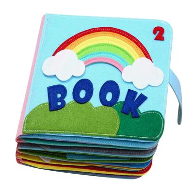 China Early Childhood Cute Felt Education Soft Toy Dressing Practice Montessori Cloth Book For Children libros de tela hot selling 2021 for sale