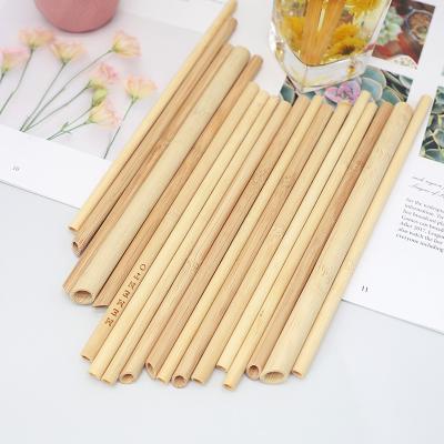 China Custom Logo Bamboo Straws Drinking Straws Disposable Custom Logo Private Label Straws Bamboo Set for sale