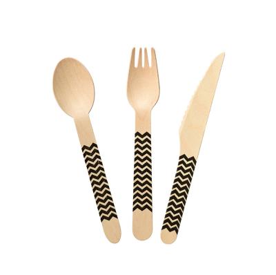 China Food Grade Homeuse Dispos Outdoor Fork And Spoon Bamboo Cutlery Set Wooden Cutlery Set Disposable for sale