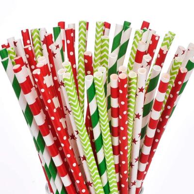 China Disposable Firm And 8Mm Drink Biodegrad Paper Non Fading Biodegradable Drinking Straw Christmas Party Drinking 10Mm 300Mm for sale