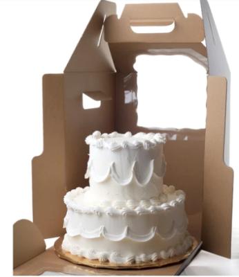 China Biodegradable With Strong Handle 3 Tin Cake Box 2X2 Top Tier For Plain Wedding Cake Boxes Paper Packaging for sale