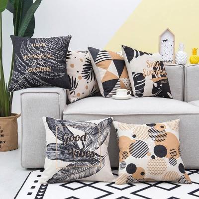 China Modern and Simple Vivid Leaves Fabric Home Decorative Car Chair Throw Pillow Case for sale