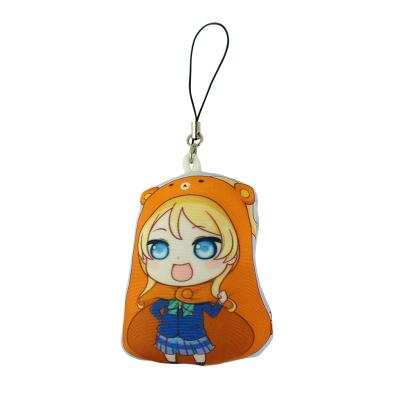 China 2017 cartoon anime custom printing 3d key chain dakimakura mobile phone Cheap mini dakimakura strap/mini pillow key chain for sale