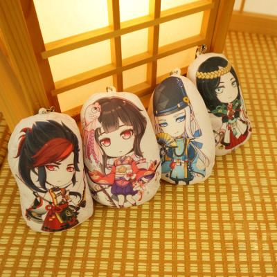 China Anime Cartoon Cheap Custom Printed Key Chain Mini Cell Phone Straps Key Chain 3d Mini Pillow for sale