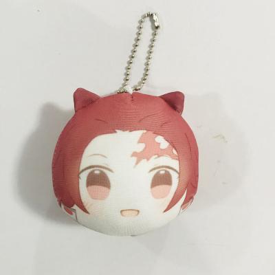 China 2019 promotion cheap gift spherical type mini dakimakura strap anime custom printing key chain 3d / bile key chain circular phone pillow strap for sale