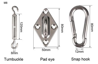 China POLY Cheap China Sun Shade Sail Pole Hardware Installation Kit for sale