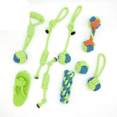 China Viable Wholesale Cheap Soft Organzic Rope Dog Chew Activity Toys 10 Set Packs for sale