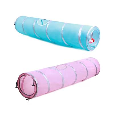 China Wholesale 2 Holes Viable Pet Cat Tunnel Toys Foldable Pet Cat Kitty Training Interactive Fun Toy For Cats Rabbit Play Pet Tunnel for sale