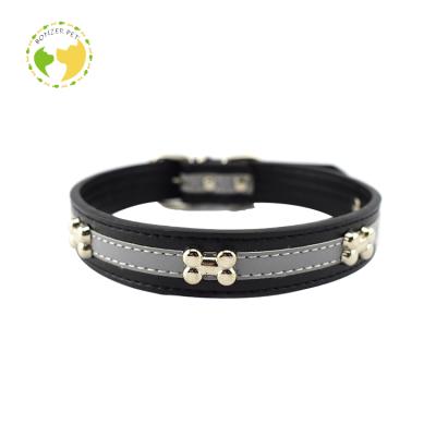 China Low Price Sustainable Manufacture Supplies Cute Pet Soft Leather Dog Collar for sale